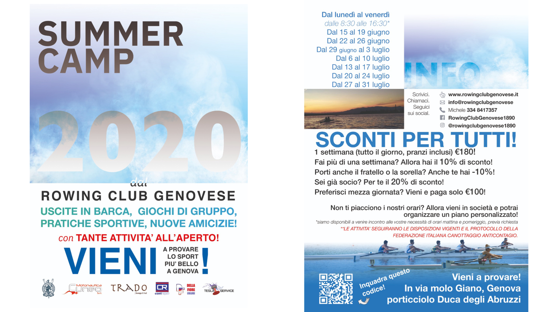 Al momento stai visualizzando SUMMER CAMP 2020 al Rowing Club Genovese